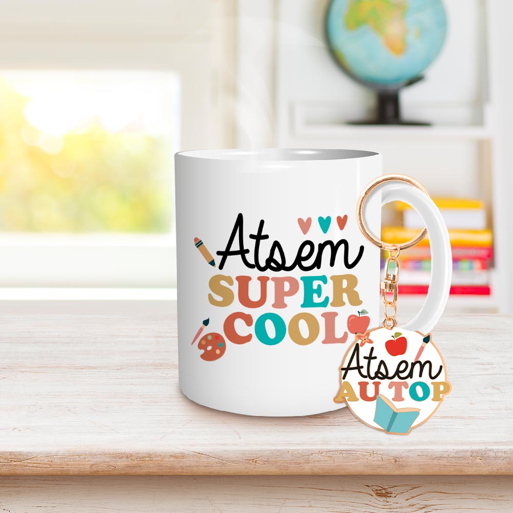 Coffret mug porte cle "atsem"
