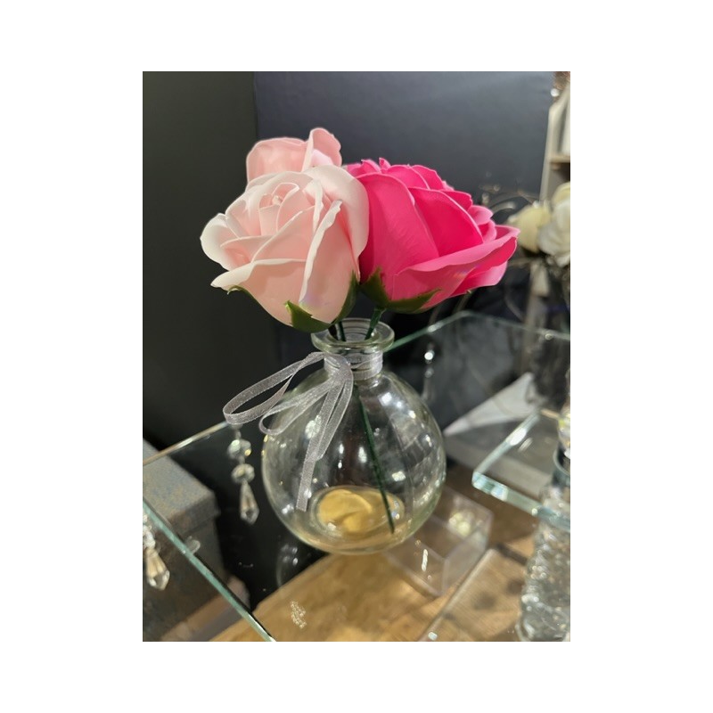 Vase trio de roses