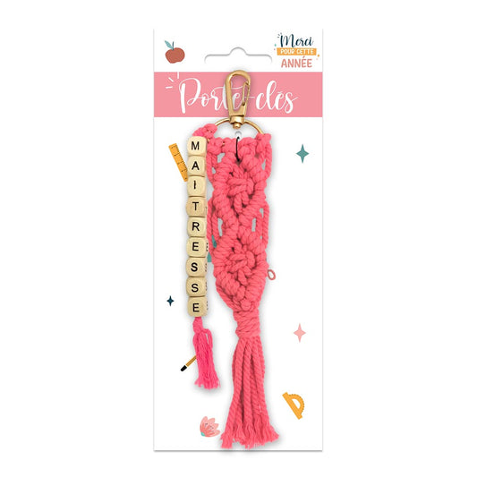 Porte cle macrame maitresse