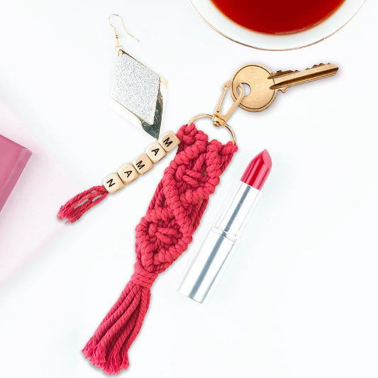 Porte cle macrame "maman